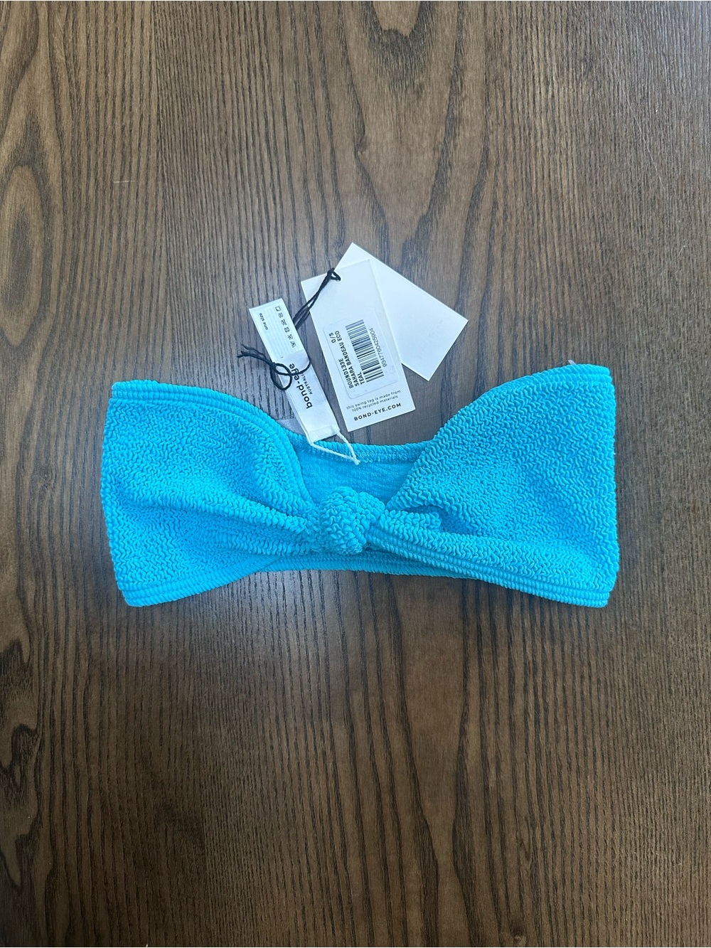 NWT bond-eye Blue The Sahara Bandeau Bikini Top